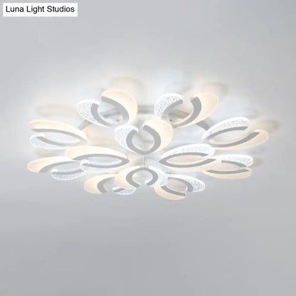 DecorBites™ DecorBites™ Modern White Coral LED Ceiling Lamp with Acrylic Shade - Stylish Semi Flush Light (4/6/12 Lights, Warm/White Light)