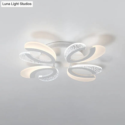 DecorBites™ DecorBites™ Modern White Coral LED Ceiling Lamp with Acrylic Shade - Stylish Semi Flush Light (4/6/12 Lights, Warm/White Light)