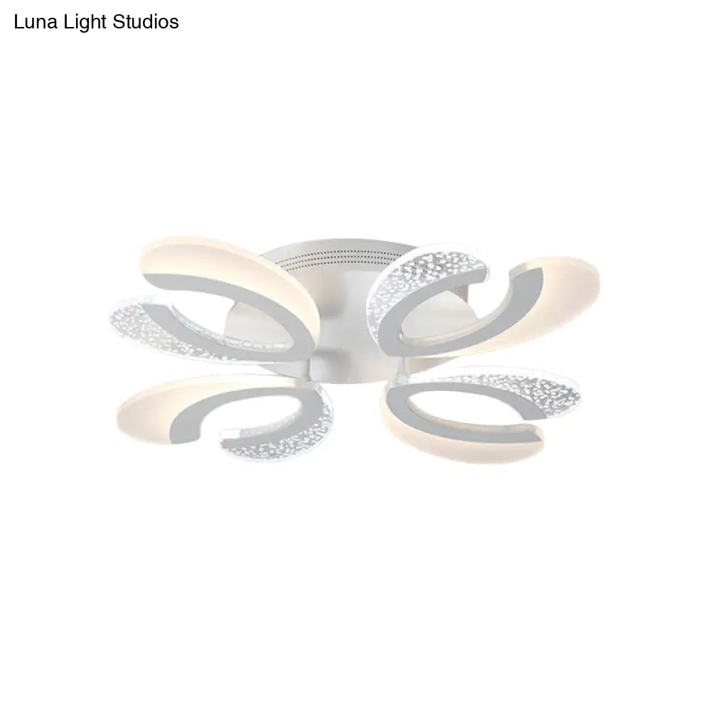 DecorBites™ DecorBites™ Modern White Coral LED Ceiling Lamp with Acrylic Shade - Stylish Semi Flush Light (4/6/12 Lights, Warm/White Light)