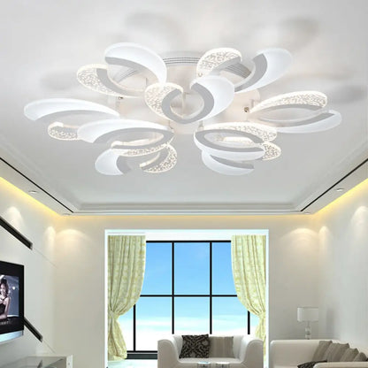 DecorBites™ DecorBites™ Modern White Coral LED Ceiling Lamp with Acrylic Shade - Stylish Semi Flush Light (4/6/12 Lights, Warm/White Light)