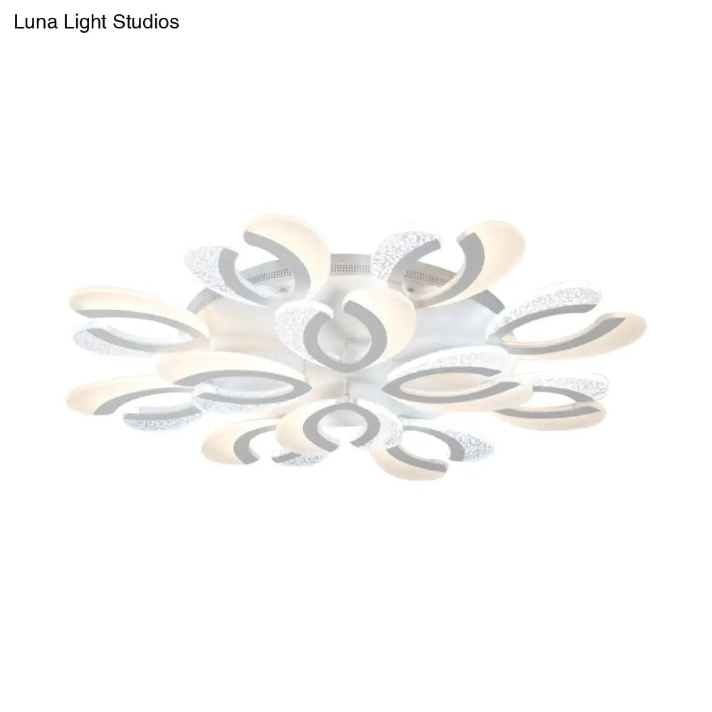 DecorBites™ DecorBites™ Modern White Coral LED Ceiling Lamp with Acrylic Shade - Stylish Semi Flush Light (4/6/12 Lights, Warm/White Light)