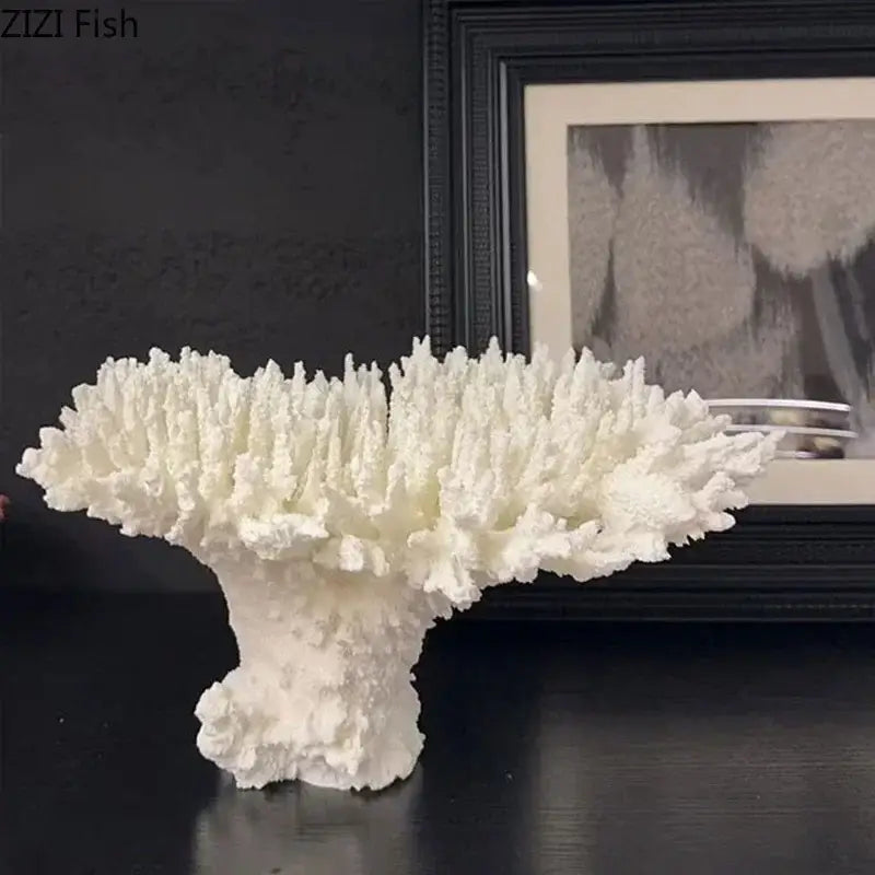 Modern white coral tree decorative ornament with intricate branching texture and sturdy base by decorbites coral tree