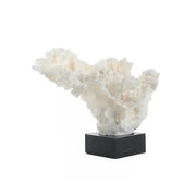 Modern white coral tree resin sculpture on black marble base elegant home decor by decorbites coral tree design