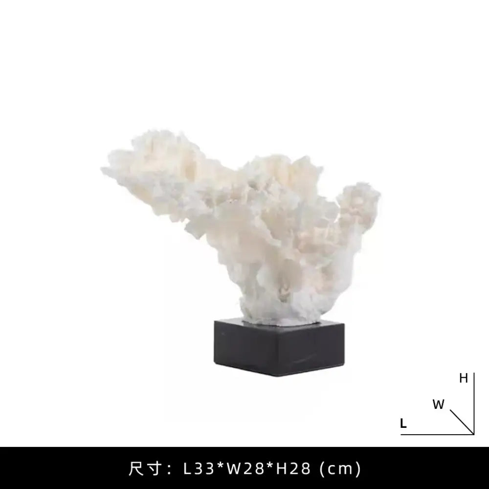 Modern white coral tree resin sculpture on a black base for home decor by decorbites coral tree resin collection