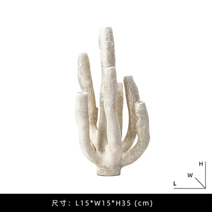 Modern white coral tree resin sculpture with textured branching arms for elegant home decor and decorbites coral tree collection