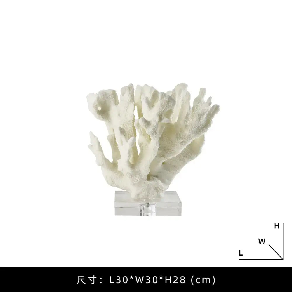 Modern white coral tree resin sculpture on clear acrylic stand for elegant home decor by decorbites coral tree