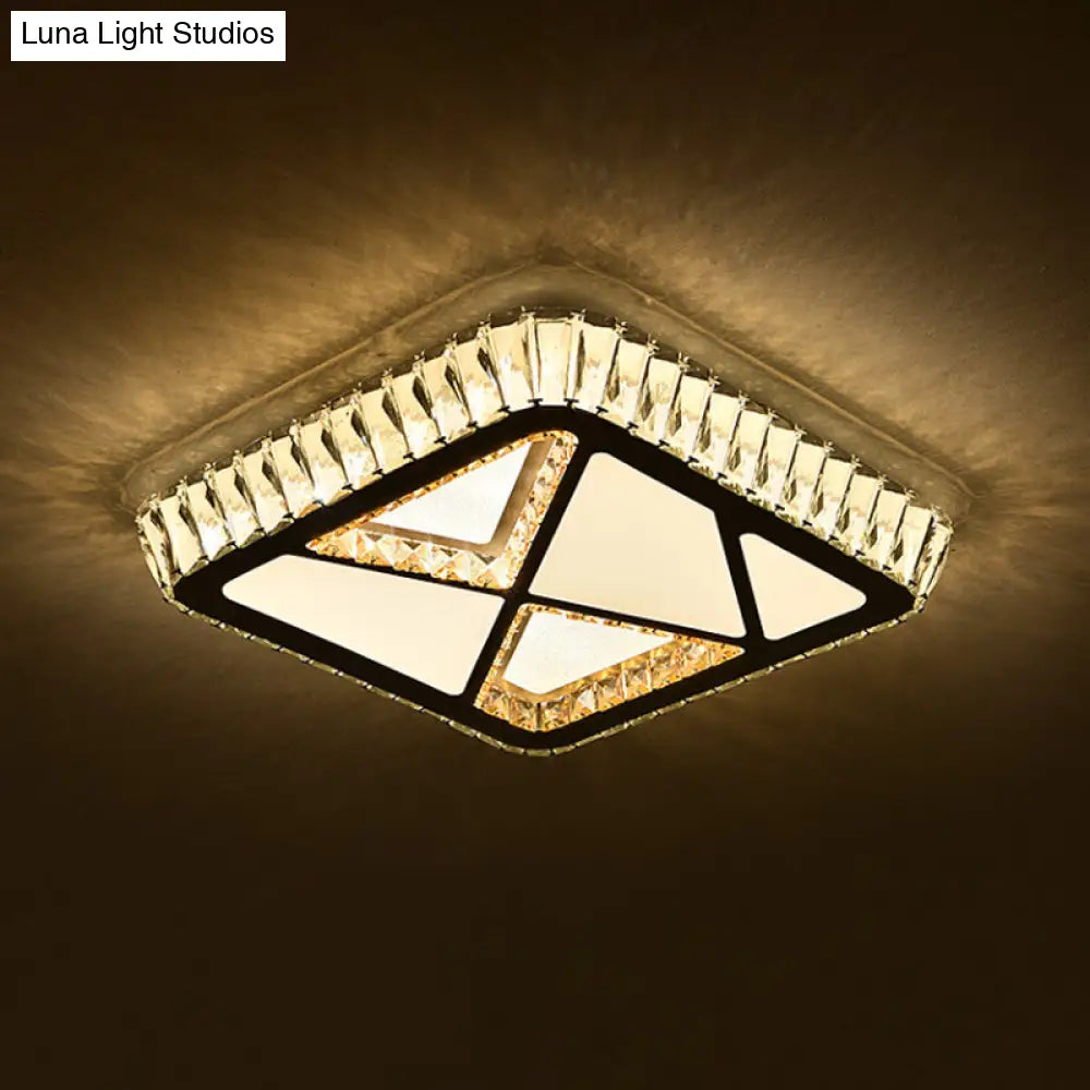 DecorBites™ DecorBites™ Modern White Crystal LED Ceiling Flush Light for Bedrooms