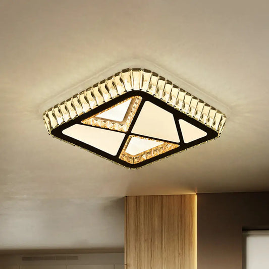 DecorBites™ DecorBites™ Modern White Crystal LED Ceiling Flush Light for Bedrooms
