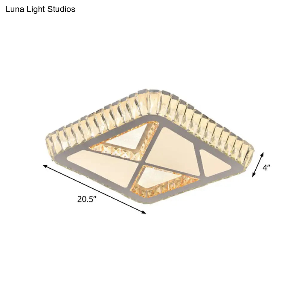 DecorBites™ DecorBites™ Modern White Crystal LED Ceiling Flush Light for Bedrooms