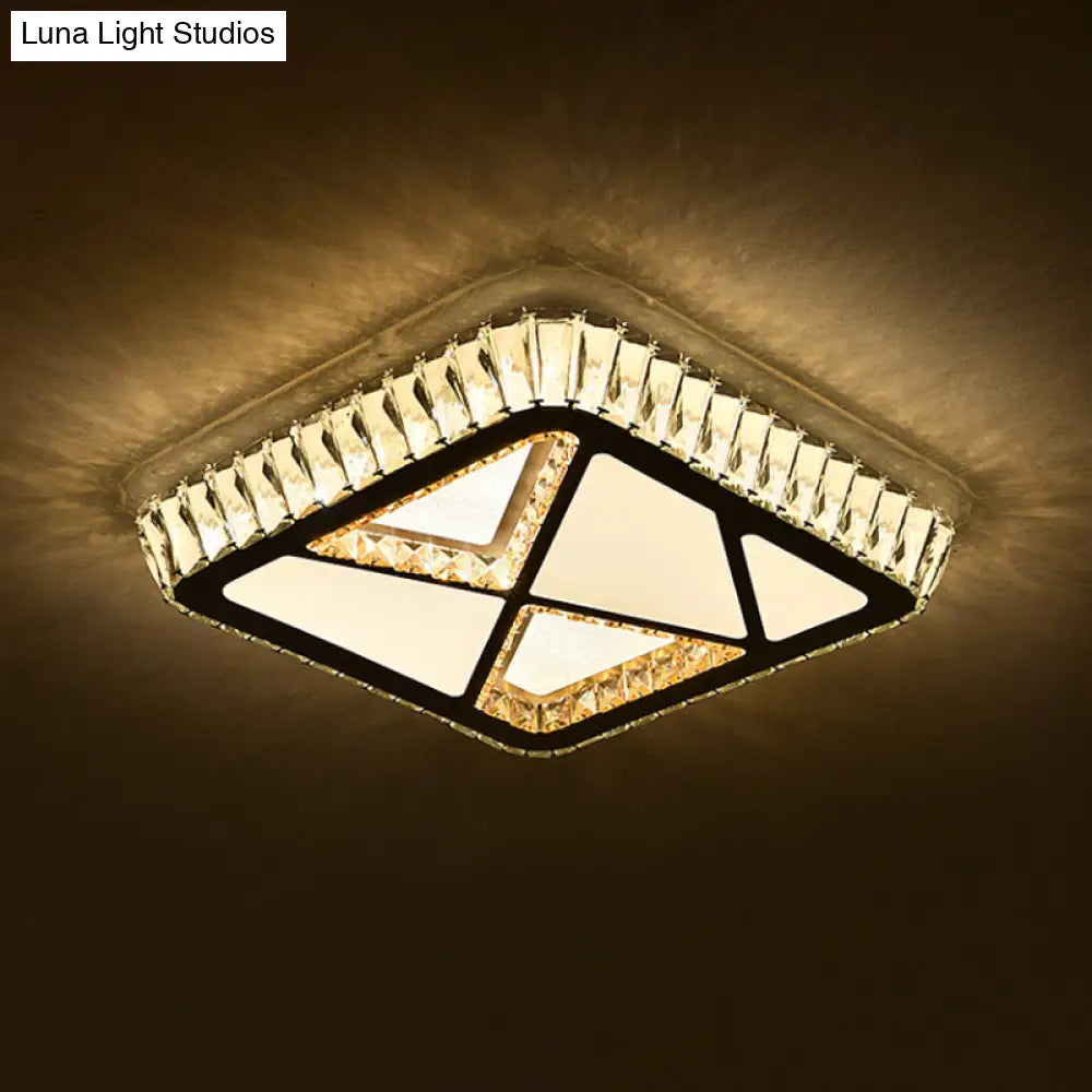 DecorBites™ DecorBites™ Modern White Crystal LED Ceiling Flush Light for Bedrooms
