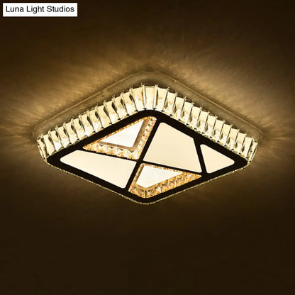 DecorBites™ DecorBites™ Modern White Crystal LED Ceiling Flush Light for Bedrooms