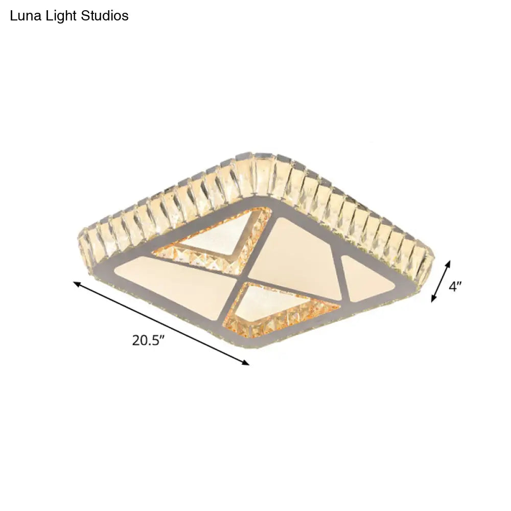 DecorBites™ DecorBites™ Modern White Crystal LED Ceiling Flush Light for Bedrooms