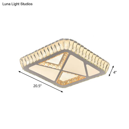 DecorBites™ DecorBites™ Modern White Crystal LED Ceiling Flush Light for Bedrooms