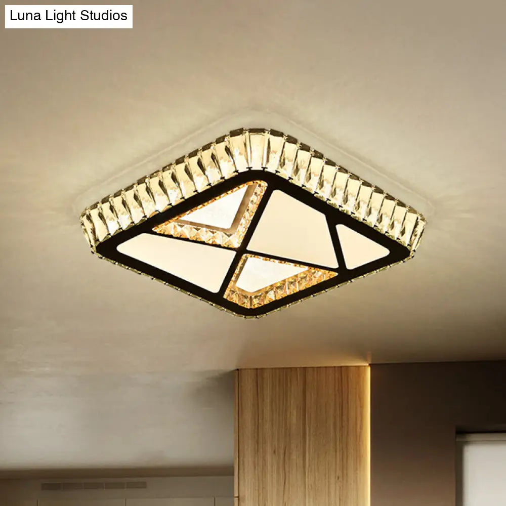 DecorBites™ DecorBites™ Modern White Crystal LED Ceiling Flush Light for Bedrooms