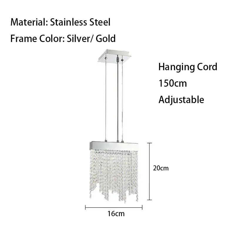 Silver stainless steel modern white crystal tassel chandelier with cascading strands and 150cm adjustable cord for dining room decorbites crystal tassel