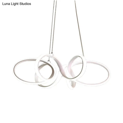 Lámpara de araña curva blanca moderna - Colgante LED acrílico para dormitorio