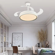 Modern white curved blade ceiling fan light with integrated light for bedroom decorbites ceiling fan decor