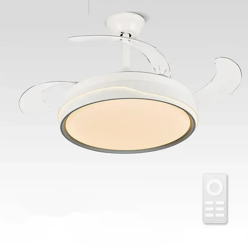 Modern white curved blade ceiling fan with integrated led light ideal for bedroom decorbites ceiling fan light