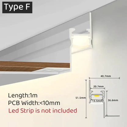 Modern white curved led aluminum profile recessed light trim with sleek design for seamless ceiling installation