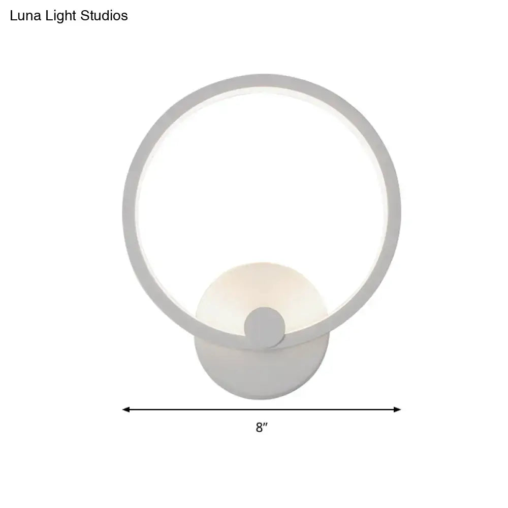 Modern white curved led wall lamp with frosted glass diffuser and minimalist design featuring standard bulb base light type