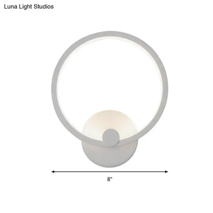 Modern white curved led wall lamp with frosted glass diffuser and minimalist design featuring standard bulb base light type