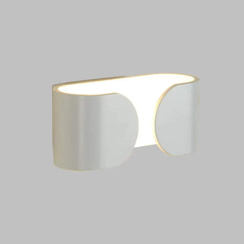 Modern white curved led wall light with sleek design and soft ambient lighting ideal for bedroom wall light product