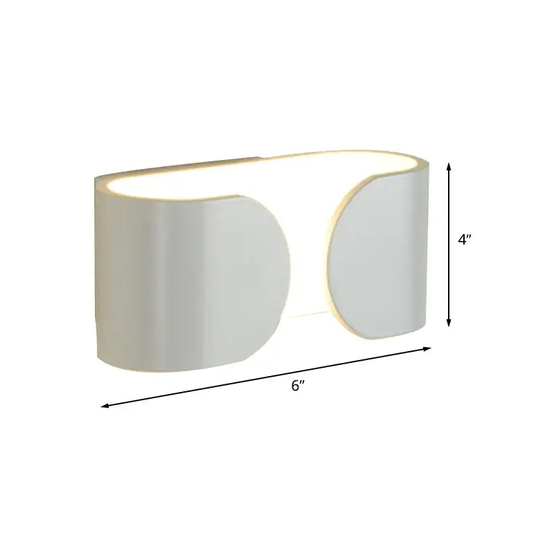 Modern white curved led wall light with sleek design providing soft ambient lighting for bedroom use wall light product requires