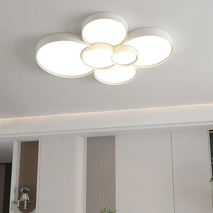 Modern white cloud-shaped cylinder led chandelier light with five illuminated panels for living room decorbites cylinder led
