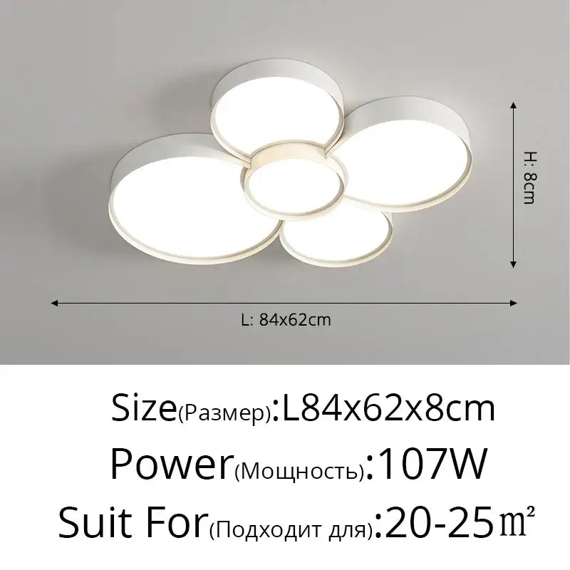 Modern white cylinder led chandelier light featuring five circular led panels as decorbites cylinder led fixture