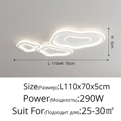 Modern white decorbites cloud chandelier led ceiling light with sleek abstract cloud design for living room lighting