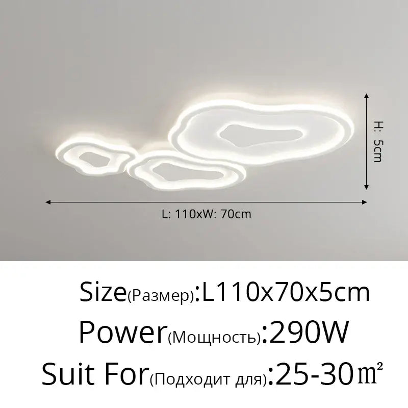 Modern white decorbites cloud chandelier led ceiling light with sleek abstract cloud design for living room lighting