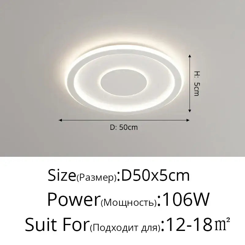 Modern white decorbites cloud chandelier circular led ceiling light with concentric rings for living room decor