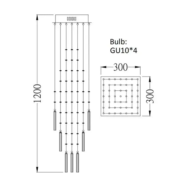 Modern white decorbites crystal ceiling chandelier with four gu10 bulbs and square frame for living room use