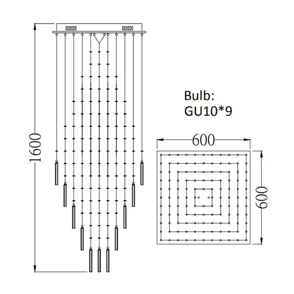 Modern white decorbites crystal ceiling chandelier with nine gu10 bulbs in geometric patterns for living room decor