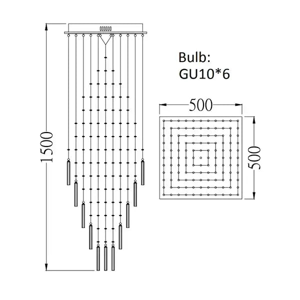Modern white decorbites crystal ceiling chandelier with six gu10 bulbs and square base for living room use