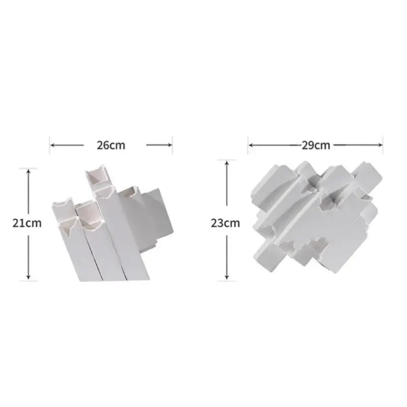 Modern white decorbites geometric ceramic vase with angular block splicing design for stylish home decor