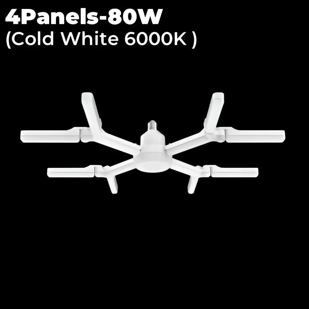 Modern white deformable led garage light with four symmetrical panels ideal for bright led garage lights decorbites deformable led