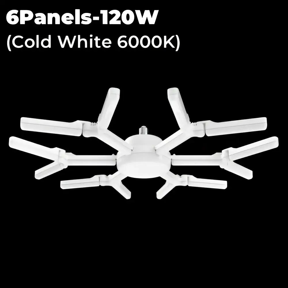 Modern white deformable led garage lights with six cold white 6000k panels by decorbites for garage ceiling decor