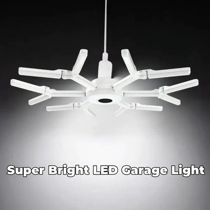 Modern white deformable led garage light with multiple arms and central hub ideal for led garage lights decorbites deformable led