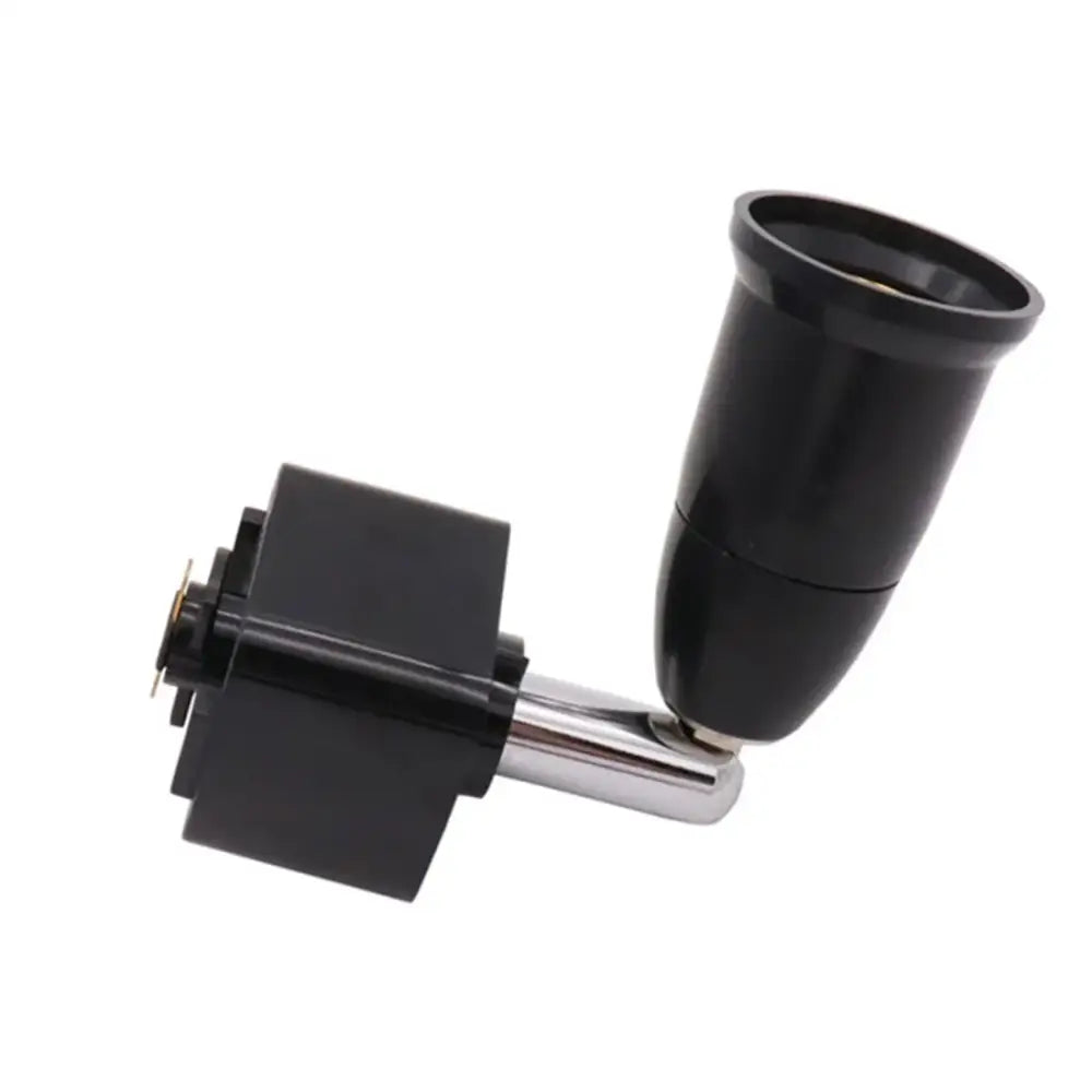 Black plastic spotlight fixture with chrome adjustable arm for modern white dimmable led track lighting fixture