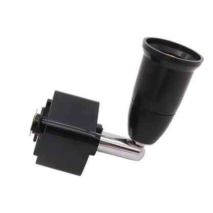 Black plastic spotlight fixture with chrome adjustable arm for modern white dimmable led track lighting fixture