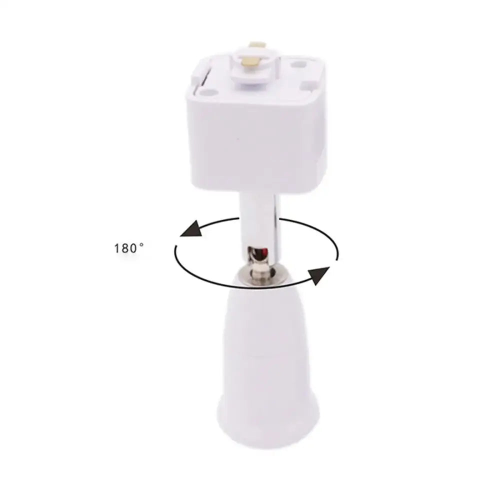 White plastic lighting fixture adapter with 180-degree rotation for modern white dimmable led track lighting fixture