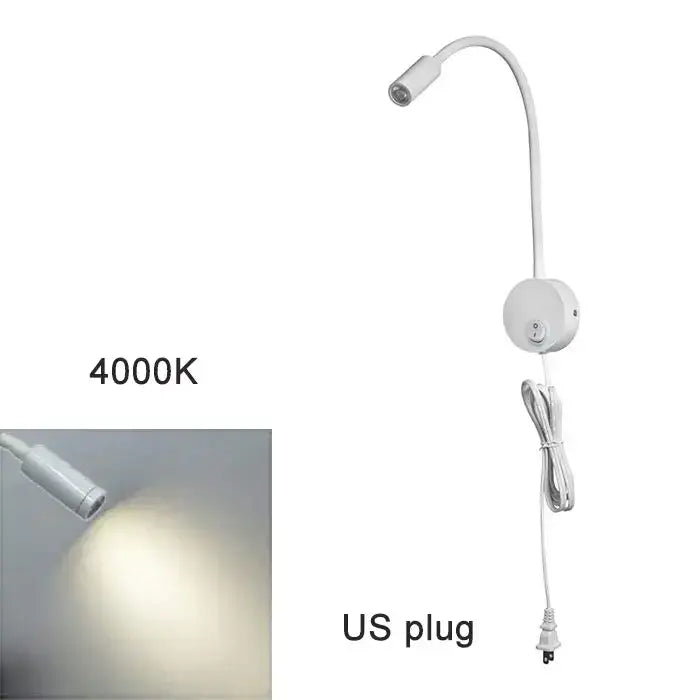Modern white dimmable led wall sconce reading light with white adjustable gooseneck and 4000k cool white bulb us plug decorbites dimmable led