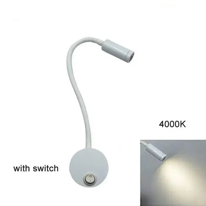 Modern white dimmable led wall sconce reading light with decorbites dimmable led emitting 4000k cool white light