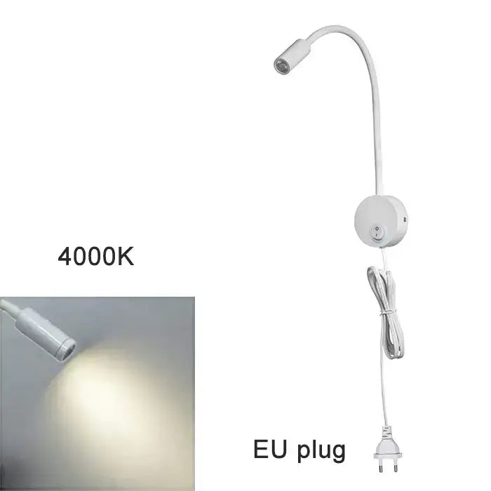 Modern white dimmable led wall sconce reading light with decorbites dimmable led gooseneck and eu plug for bedroom decor