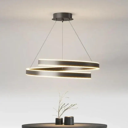 Modern white dimmable metal acrylic pendant ring light with brushed metal finish and warm led lighting for dining room decorbites dimmable metal