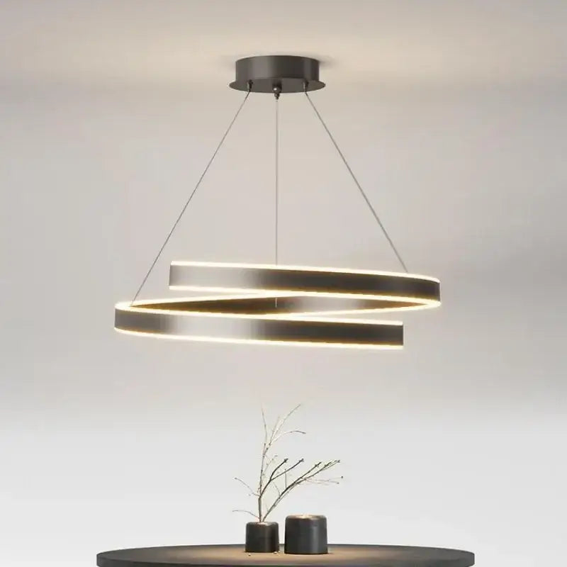 Modern white dimmable metal acrylic pendant ring light with brushed metal finish and warm led lighting for dining room decorbites dimmable metal