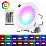 Modern white dimmable rgb led downlight with 16-color rgb lighting and remote control for living room decorbites dimmable rgb