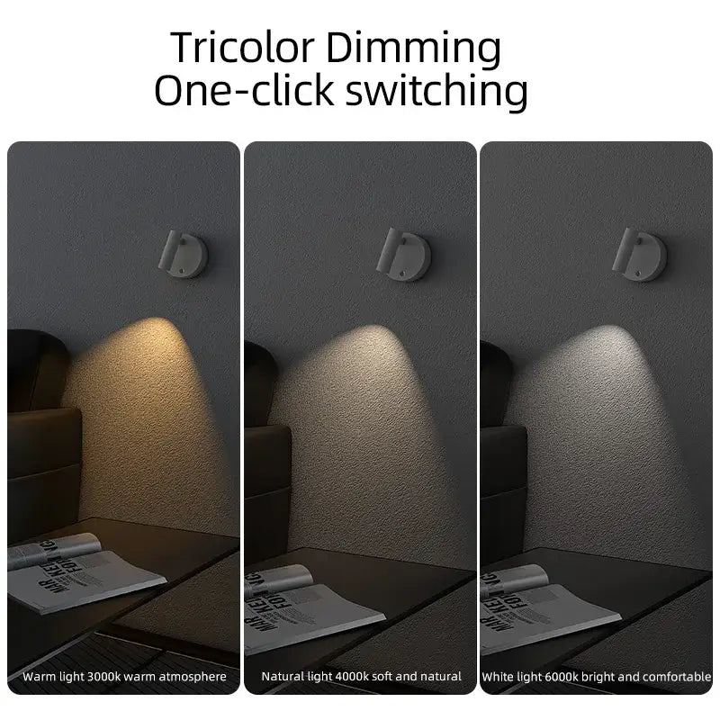 Modern white dimmable wireless wall mounted spotlight with tricolor dimming for bedroom decorbites dimmable wireless lighting
