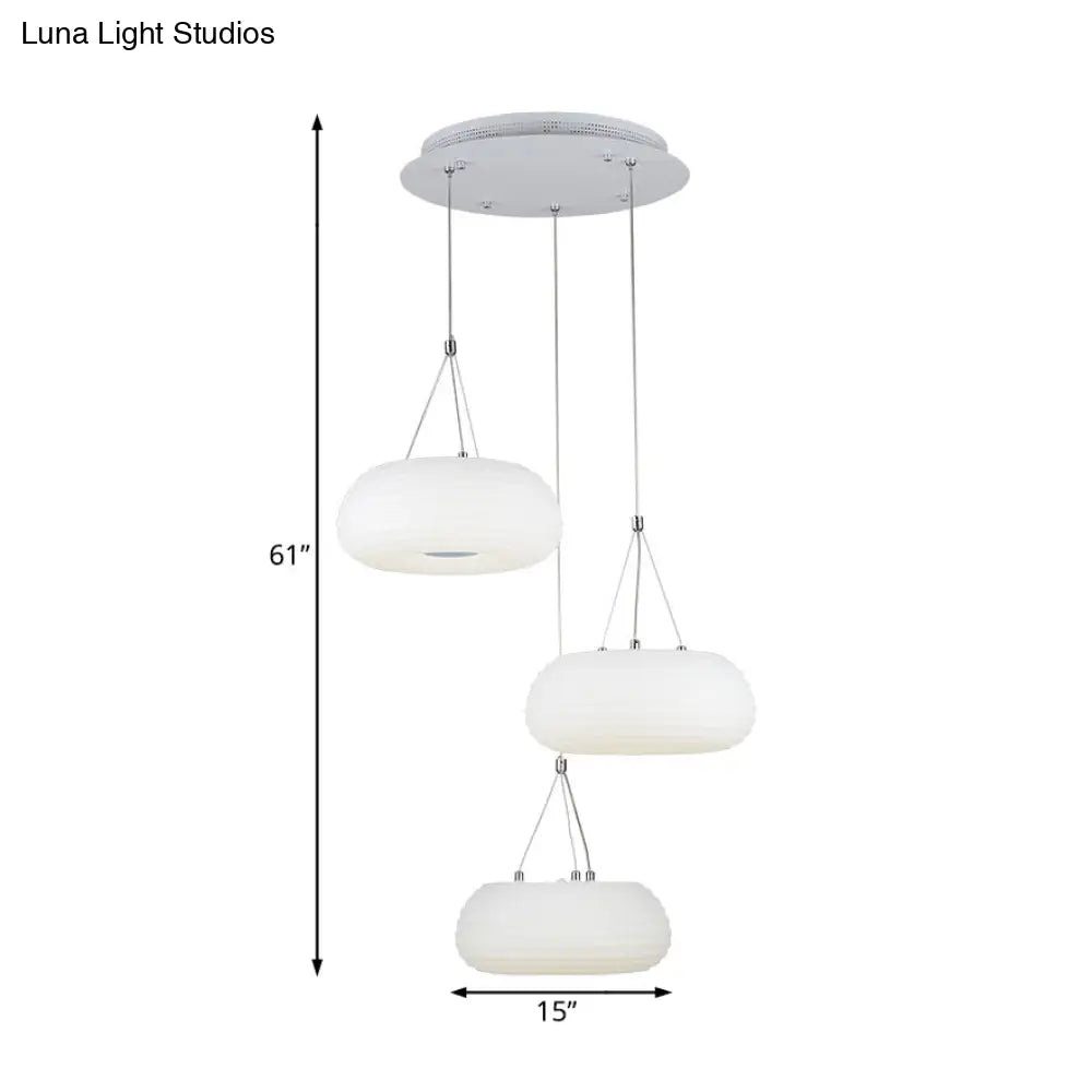 Modern White Doughnut Pendant Lamp: LED Metal Ceiling Light for Dining Room